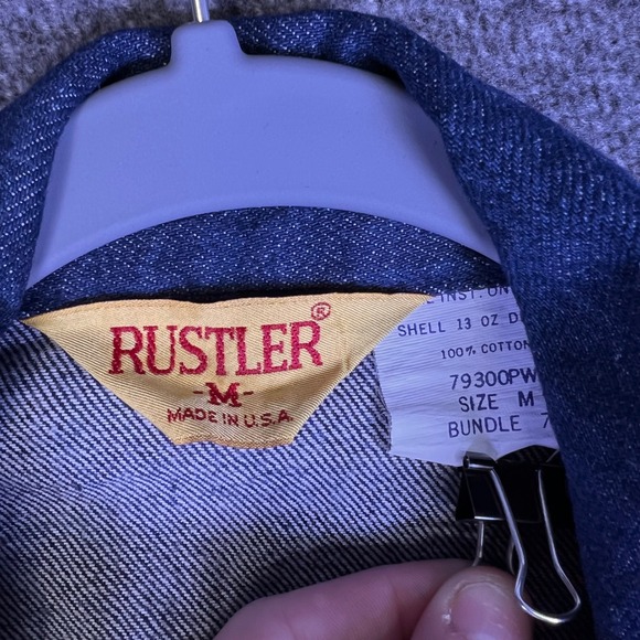 VTG Rustler Denim Jacket Mens Med Womens Custom Rachel Hand Painted Unicorn READ - Picture 3 of 16